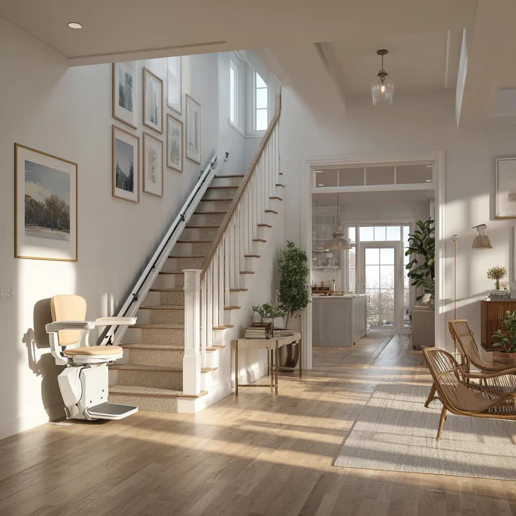 Stairlift installed in a bright NJ home