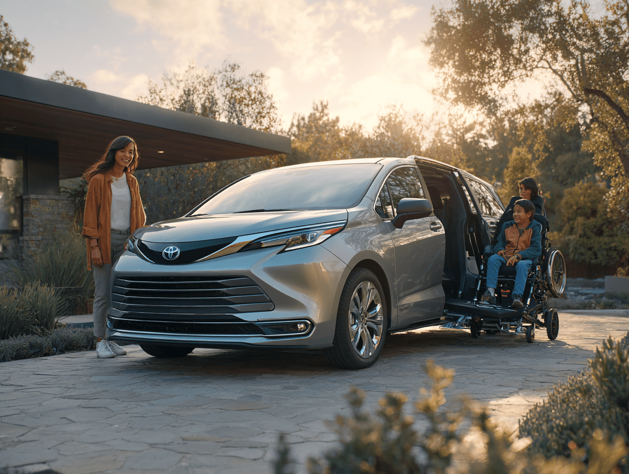 Family with Toyota Sienna wheelchair van lift