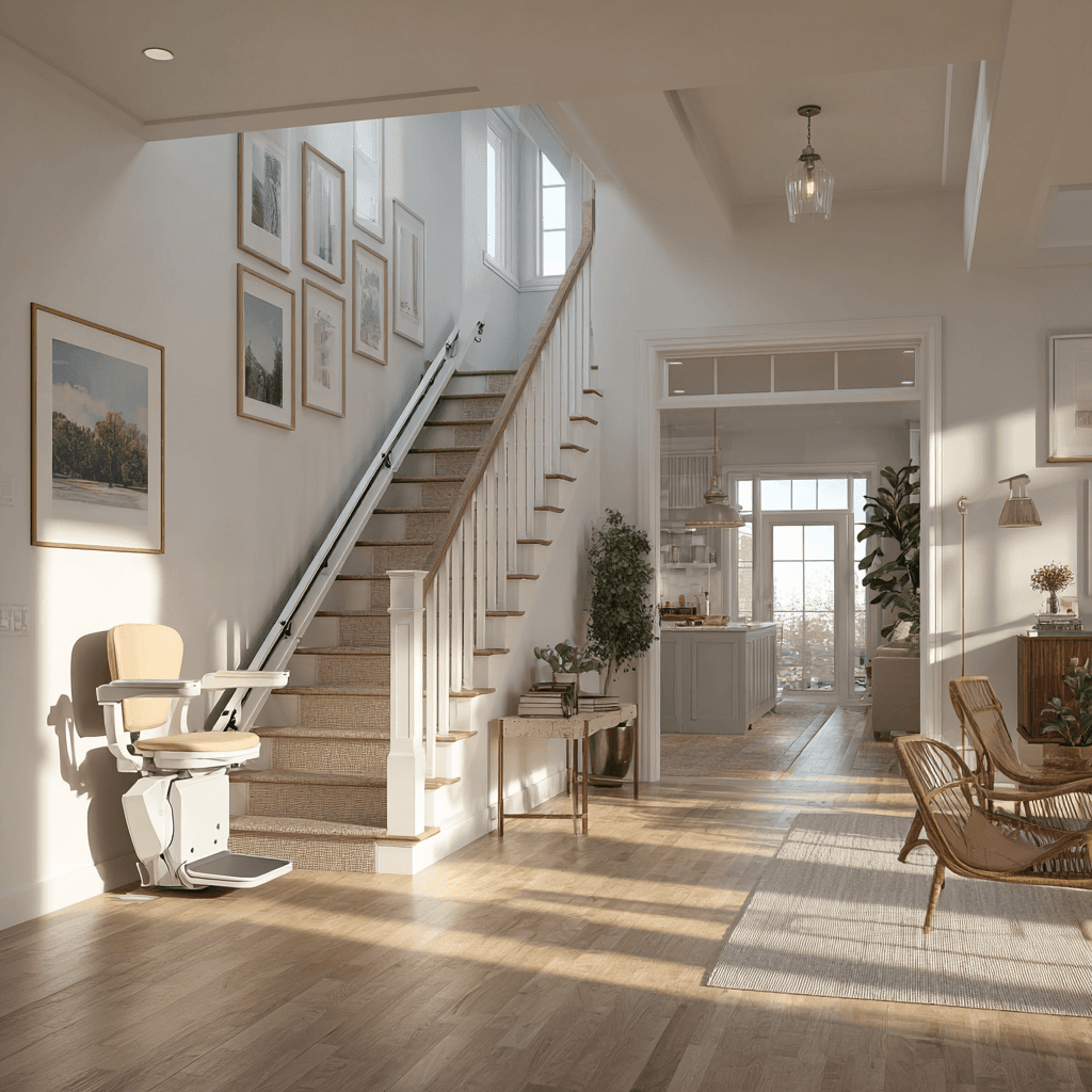 Stairlift installed in a bright NJ home